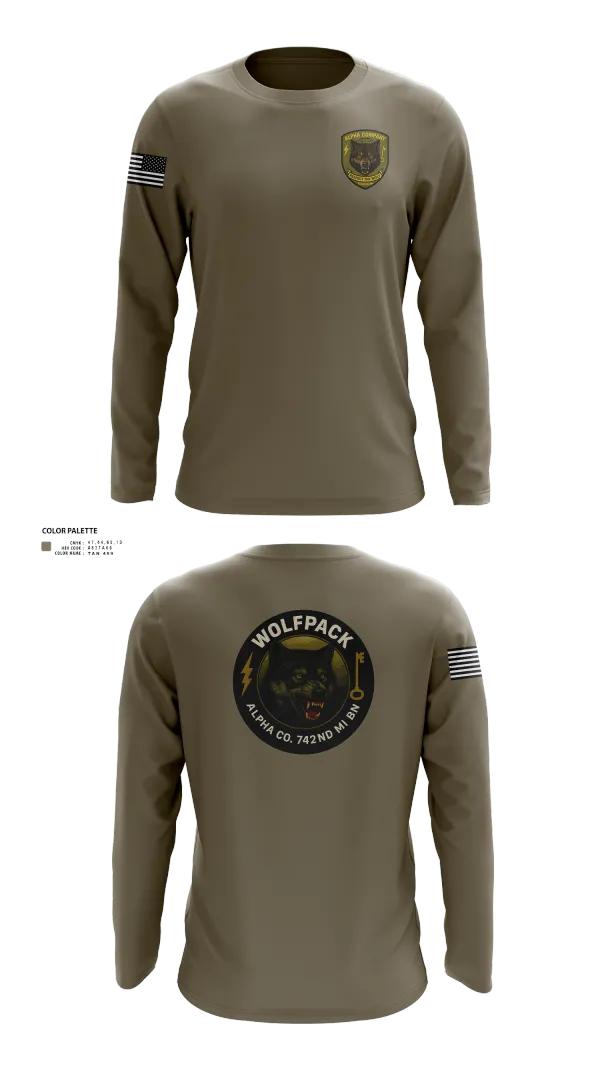 Long Sleeve Performance Shirt, Alpha Company, 742nd MI BN, , Teamtime, Team time, sublimation, custom sports apparel, team uniforms, spirit wear, spiritwear, sports uniforms, custom shirts, team store, custom team store, fundraiser sports, apparel fundraiser