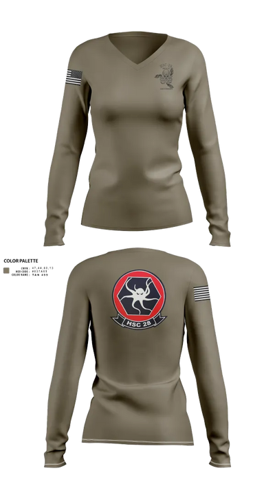 HSC-28 24989538 Women's Long Sleeve V-neck Shirt - 52
