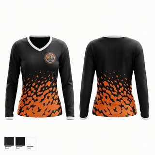 Womens Long Sleeve Vneck Shirt, Hi-Desert Hoopers, Men's Basketball, Teamtime, Team time, sublimation, custom sports apparel, team uniforms, spirit wear, spiritwear, sports uniforms, custom shirts, team store, custom team store, fundraiser sports, apparel fundraiser