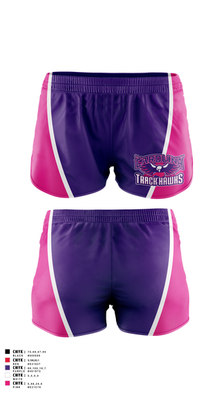 Track Shorts, Carolina Track Hawks, Track & Field, Teamtime, Team time, sublimation, custom sports apparel, team uniforms, spirit wear, spiritwear, sports uniforms, custom shirts, team store, custom team store, fundraiser sports, apparel fundraiser