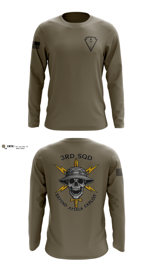 Long Sleeve Performance Shirt, 3RD SQUAD, EW, MFRC, Army, Teamtime, Team time, sublimation, custom sports apparel, team uniforms, spirit wear, spiritwear, sports uniforms, custom shirts, team store, custom team store, fundraiser sports, apparel fundraiser