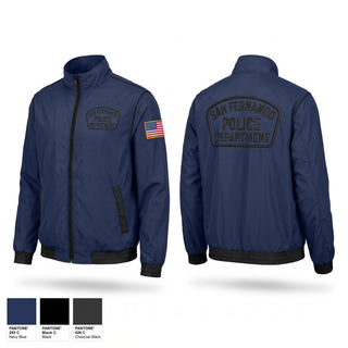 Windbreaker, San Fernando Police Department, Police, Teamtime, Team time, sublimation, custom sports apparel, team uniforms, spirit wear, spiritwear, sports uniforms, custom shirts, team store, custom team store, fundraiser sports, apparel fundraiser