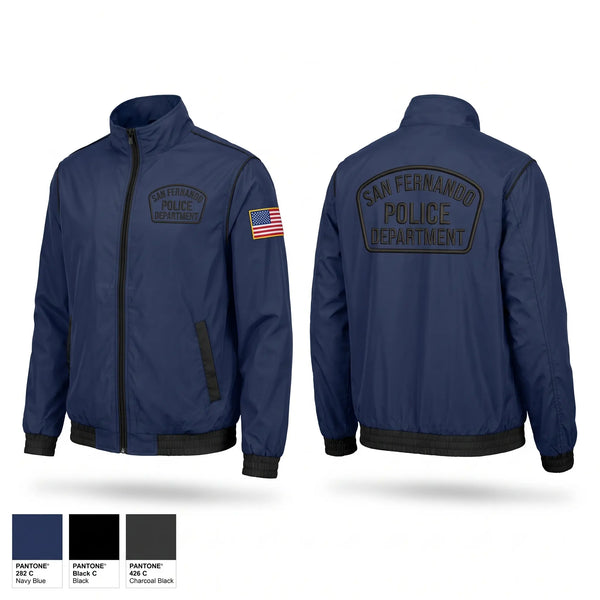 Windbreaker, San Fernando Police Department, Police, Teamtime, Team time, sublimation, custom sports apparel, team uniforms, spirit wear, spiritwear, sports uniforms, custom shirts, team store, custom team store, fundraiser sports, apparel fundraiser