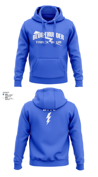 Hoodie, Blue Thunder, Track & Field, Teamtime, Team time, sublimation, custom sports apparel, team uniforms, spirit wear, spiritwear, sports uniforms, custom shirts, team store, custom team store, fundraiser sports, apparel fundraiser