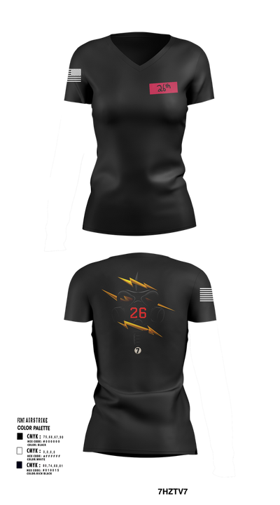 26th CM Co 80721197 Women's Short Sleeve V-neck Shirt - 105
