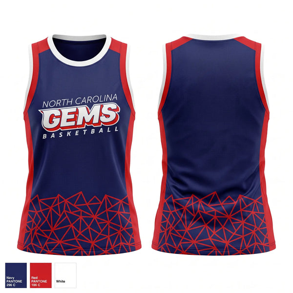 Mens Basketball Jersey, NC LADY GEMS, Women's Basketball, Teamtime, Team time, sublimation, custom sports apparel, team uniforms, spirit wear, spiritwear, sports uniforms, custom shirts, team store, custom team store, fundraiser sports, apparel fundraiser