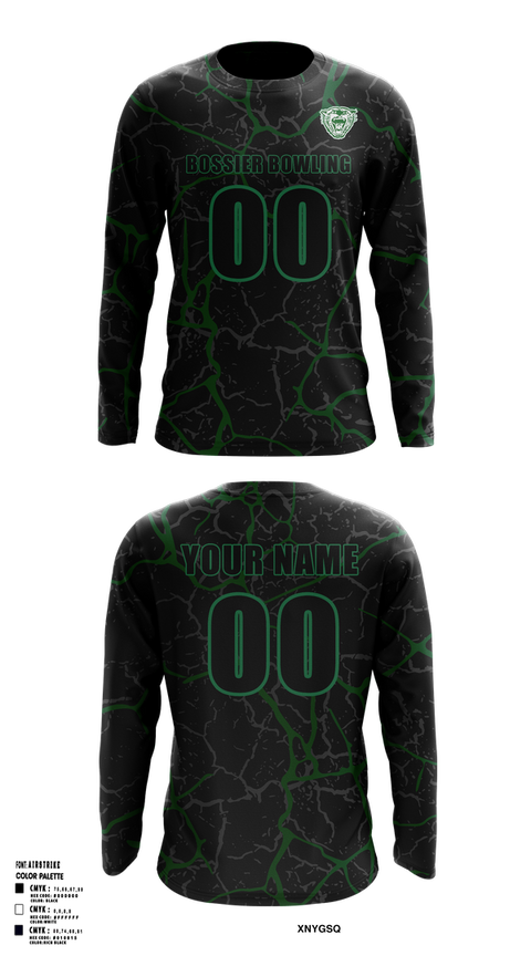 Long Sleeve Performance Shirt, Bossier Bowling, Bowling, Teamtime, Team time, sublimation, custom sports apparel, team uniforms, spirit wear, spiritwear, sports uniforms, custom shirts, team store, custom team store, fundraiser sports, apparel fundraiser