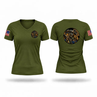 Womens Short Sleeve Vneck Shirt, Black Tide, Marines, Teamtime, Team time, sublimation, custom sports apparel, team uniforms, spirit wear, spiritwear, sports uniforms, custom shirts, team store, custom team store, fundraiser sports, apparel fundraiser