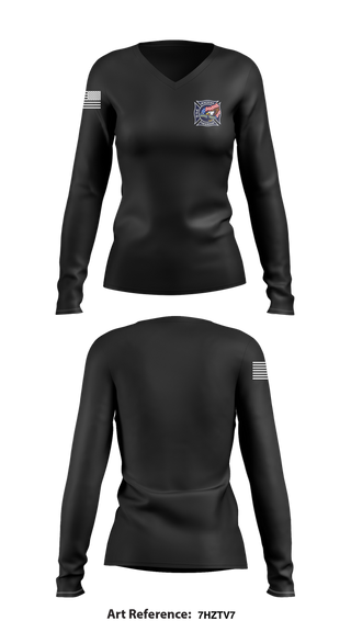 Womens Long Sleeve Vneck Shirt, Machias Vol. Fire Department, Fire Department, Teamtime, Team time, sublimation, custom sports apparel, team uniforms, spirit wear, spiritwear, sports uniforms, custom shirts, team store, custom team store, fundraiser sports, apparel fundraiser