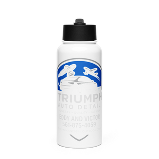 Triumph auto detail Stainless Steel Water Bottle with a Straw Lid