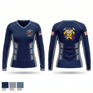 Womens Long Sleeve Vneck Shirt, University Hospital EMS Rescue, EMS/EMT, Teamtime, Team time, sublimation, custom sports apparel, team uniforms, spirit wear, spiritwear, sports uniforms, custom shirts, team store, custom team store, fundraiser sports, apparel fundraiser