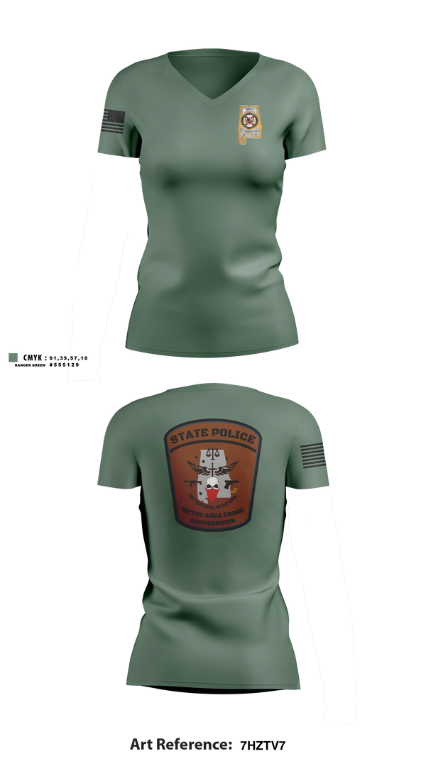 Metro Area Crime Suppression unit Women's Short Sleeve V-neck Shirt - 11