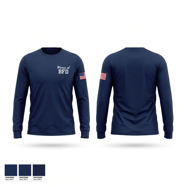 Long Sleeve Performance Shirt, Women of BFD, Fire Department, Teamtime, Team time, sublimation, custom sports apparel, team uniforms, spirit wear, spiritwear, sports uniforms, custom shirts, team store, custom team store, fundraiser sports, apparel fundraiser
