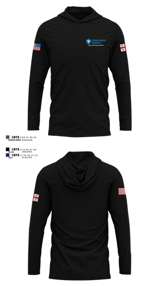 Long Sleeve hooded sunshirt, GMR Georgia Honor Guard, EMS/EMT, Teamtime, Team time, sublimation, custom sports apparel, team uniforms, spirit wear, spiritwear, sports uniforms, custom shirts, team store, custom team store, fundraiser sports, apparel fundraiser