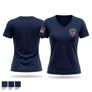 Womens Short Sleeve Vneck Shirt, Moosic Borough Police Department- K-9 Unit, Police, Teamtime, Team time, sublimation, custom sports apparel, team uniforms, spirit wear, spiritwear, sports uniforms, custom shirts, team store, custom team store, fundraiser sports, apparel fundraiser