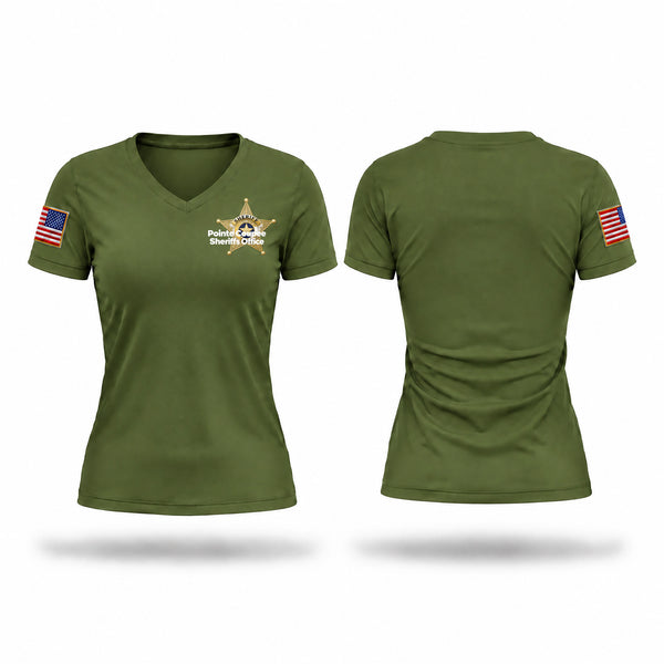 Pointe Coupee Sheriffs Office Women's Short Sleeve V-neck Shirt - 1