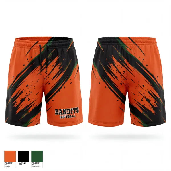 Athletic Shorts With Pockets, Bandits, Softball, Teamtime, Team time, sublimation, custom sports apparel, team uniforms, spirit wear, spiritwear, sports uniforms, custom shirts, team store, custom team store, fundraiser sports, apparel fundraiser