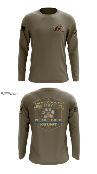 Long Sleeve Performance Shirt, Dane County K9, Police, Teamtime, Team time, sublimation, custom sports apparel, team uniforms, spirit wear, spiritwear, sports uniforms, custom shirts, team store, custom team store, fundraiser sports, apparel fundraiser