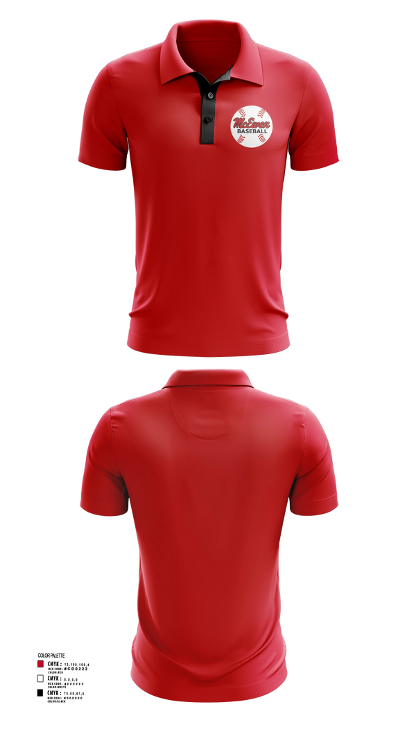 Short Sleeve Performance Polo, McEwen Baseball, Baseball, Teamtime, Team time, sublimation, custom sports apparel, team uniforms, spirit wear, spiritwear, sports uniforms, custom shirts, team store, custom team store, fundraiser sports, apparel fundraiser