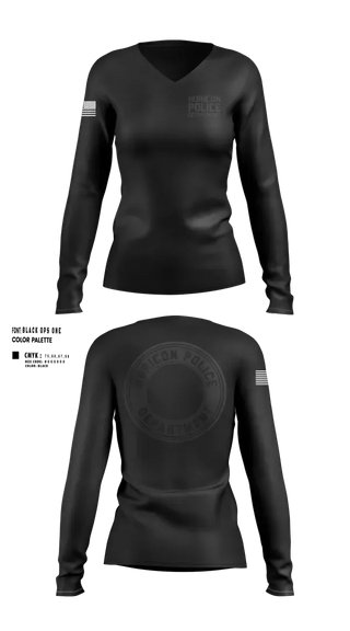 Womens Long Sleeve Vneck Shirt, Horicon Police Department, Police, Teamtime, Team time, sublimation, custom sports apparel, team uniforms, spirit wear, spiritwear, sports uniforms, custom shirts, team store, custom team store, fundraiser sports, apparel fundraiser