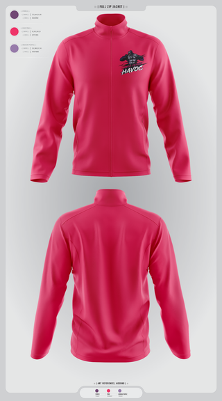 Fleece Jacket, West texas Havoc, Baseball, Teamtime, Team time, sublimation, custom sports apparel, team uniforms, spirit wear, spiritwear, sports uniforms, custom shirts, team store, custom team store, fundraiser sports, apparel fundraiser