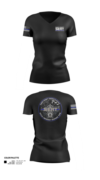 Womens Short Sleeve Vneck Shirt, Vance County Sheriff Office S.E.R.T, Police, Teamtime, Team time, sublimation, custom sports apparel, team uniforms, spirit wear, spiritwear, sports uniforms, custom shirts, team store, custom team store, fundraiser sports, apparel fundraiser