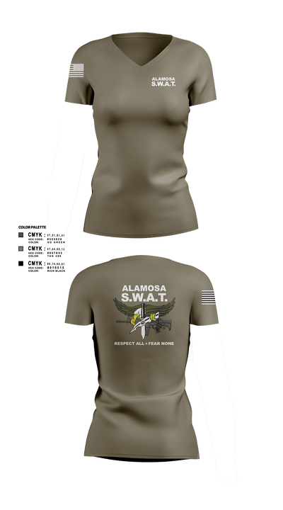 Alamosa SWAT Team 6512641 Women's Short Sleeve V-neck Shirt - 1