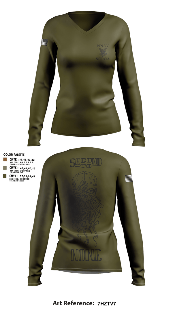 Women's Long Sleeve Vneck Shirt, NNSY SCPOA, Navy, Teamtime, Team time, sublimation, custom sports apparel, team uniforms, spirit wear, spiritwear, sports uniforms, custom shirts, team store, custom team store, fundraiser sports, apparel fundraiser