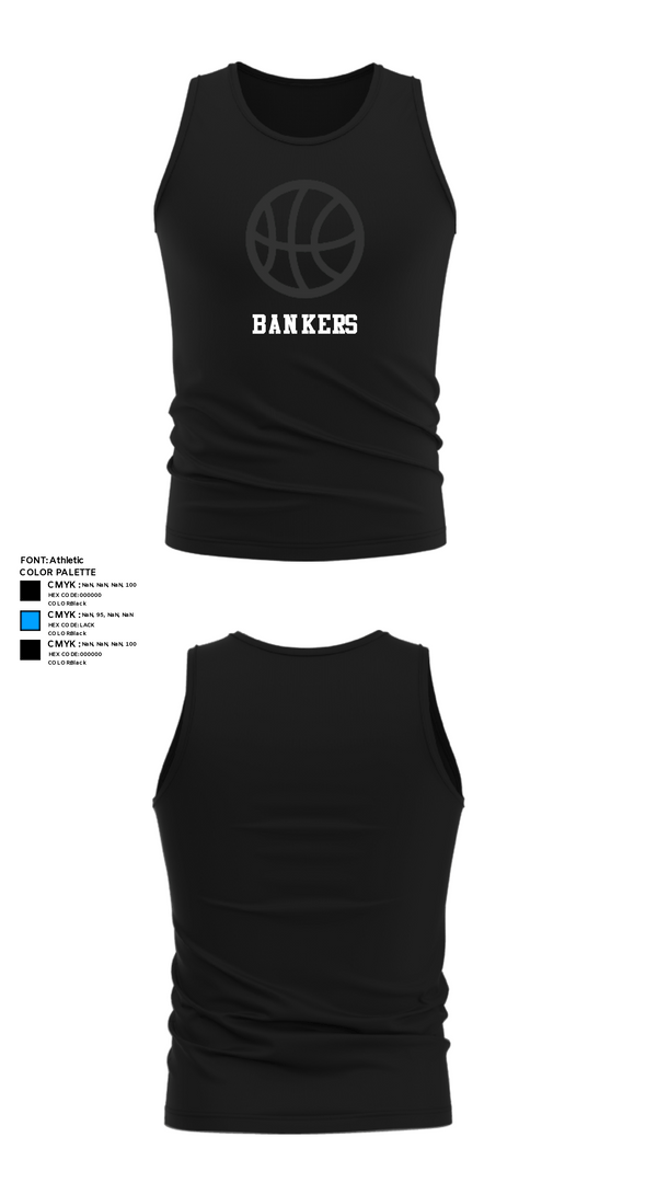 Tank Top, Bankers, Men's Basketball, Teamtime, Team time, sublimation, custom sports apparel, team uniforms, spirit wear, spiritwear, sports uniforms, custom shirts, team store, custom team store, fundraiser sports, apparel fundraiser