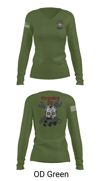 Women's Long Sleeve Vneck Shirt, Organics plt, Marines, Teamtime, Team time, sublimation, custom sports apparel, team uniforms, spirit wear, spiritwear, sports uniforms, custom shirts, team store, custom team store, fundraiser sports, apparel fundraiser