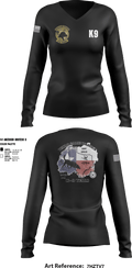 TXGW K9 77939207 Women's Long Sleeve V-neck Shirt - 1