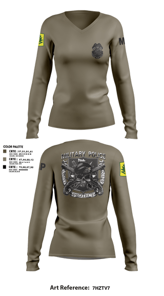 Women's Long Sleeve Vneck Shirt, 307TH Military Police Company, , Teamtime, Team time, sublimation, custom sports apparel, team uniforms, spirit wear, spiritwear, sports uniforms, custom shirts, team store, custom team store, fundraiser sports, apparel fundraiser