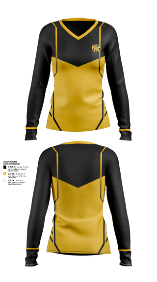 Women's Long Sleeve Vneck Shirt, Watkins Memorial High School Girls Golf, Golf, Teamtime, Team time, sublimation, custom sports apparel, team uniforms, spirit wear, spiritwear, sports uniforms, custom shirts, team store, custom team store, fundraiser sports, apparel fundraiser
