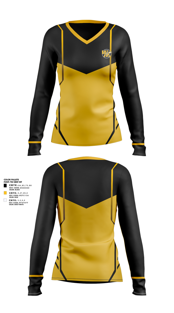 Women's Long Sleeve Vneck Shirt, Watkins Memorial High School Girls Golf, Golf, Teamtime, Team time, sublimation, custom sports apparel, team uniforms, spirit wear, spiritwear, sports uniforms, custom shirts, team store, custom team store, fundraiser sports, apparel fundraiser