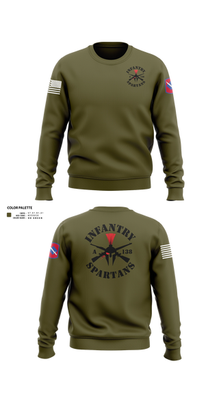 Crew Neck Sweatshirt, Alpha Company 1-138th Infantry Regiment, , Teamtime, Team time, sublimation, custom sports apparel, team uniforms, spirit wear, spiritwear, sports uniforms, custom shirts, team store, custom team store, fundraiser sports, apparel fundraiser