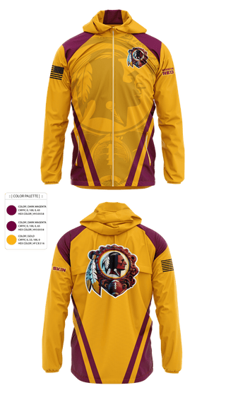 Windbreaker, Washington Redskins, Football, Teamtime, Team time, sublimation, custom sports apparel, team uniforms, spirit wear, spiritwear, sports uniforms, custom shirts, team store, custom team store, fundraiser sports, apparel fundraiser