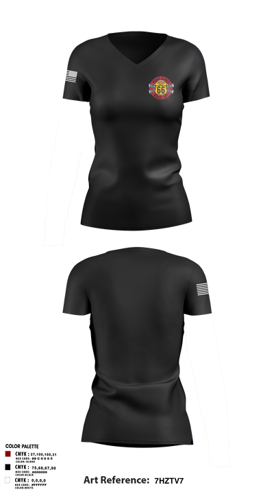 66 Transportation Company 52300431 Women's Short Sleeve V-neck Shirt - 3