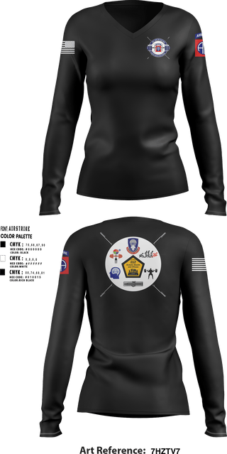 Women's Long Sleeve Vneck Shirt, 82nd ADSB H2F, Army, Teamtime, Team time, sublimation, custom sports apparel, team uniforms, spirit wear, spiritwear, sports uniforms, custom shirts, team store, custom team store, fundraiser sports, apparel fundraiser