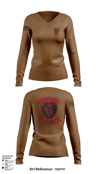 Women's Long Sleeve Vneck Shirt, FARP, Air Force, Teamtime, Team time, sublimation, custom sports apparel, team uniforms, spirit wear, spiritwear, sports uniforms, custom shirts, team store, custom team store, fundraiser sports, apparel fundraiser
