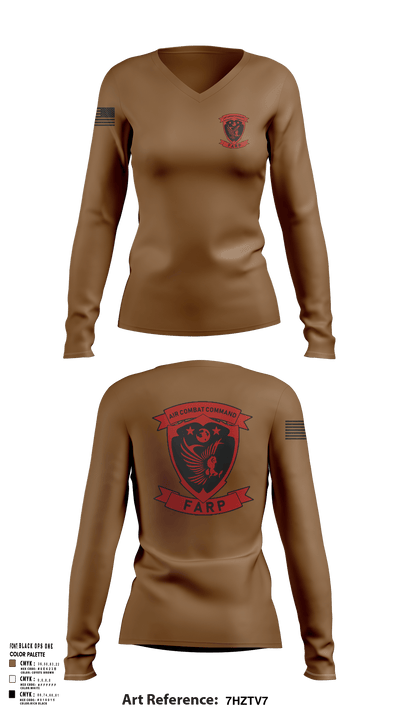 FARP 36719357 Women's Long Sleeve V-neck Shirt - 114