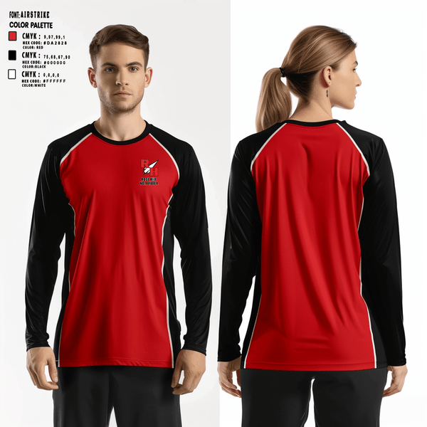 Long Sleeve Performance Shirt, Rose Hill High School Volleyball, Women's Volleyball, Teamtime, Team time, sublimation, custom sports apparel, team uniforms, spirit wear, spiritwear, sports uniforms, custom shirts, team store, custom team store, fundraiser sports, apparel fundraiser