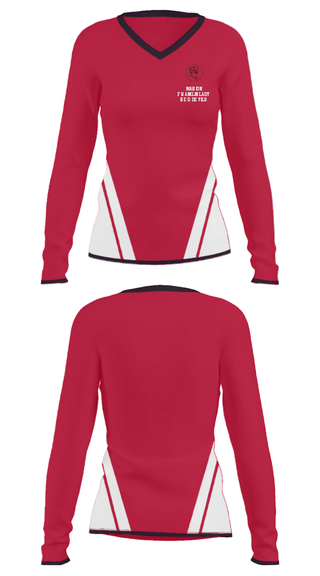 Women's Long Sleeve Vneck Shirt, Marion Franklin lady Red Devils, Women's Basketball, Teamtime, Team time, sublimation, custom sports apparel, team uniforms, spirit wear, spiritwear, sports uniforms, custom shirts, team store, custom team store, fundraiser sports, apparel fundraiser