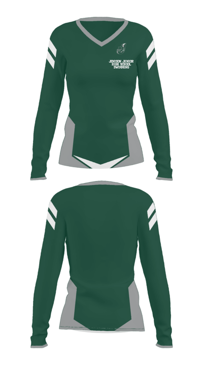 Jenison Junior High School Swimming 79083894 Women's Long Sleeve V-neck Shirt - 29