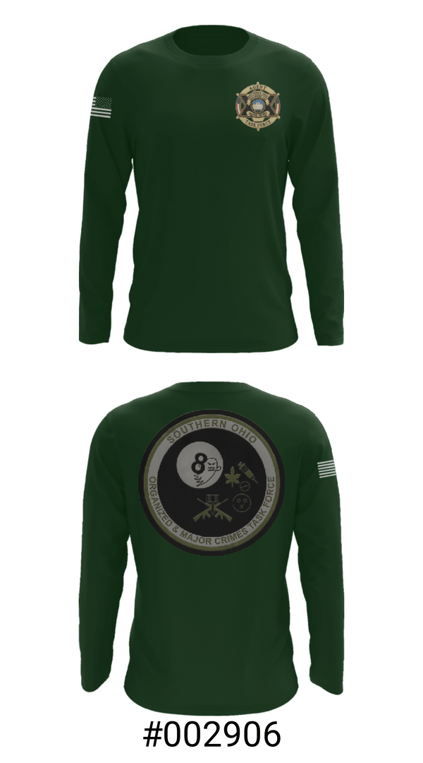 Long Sleeve Performance Shirt, Southern Ohio Organized and Major Crimes Task Force, Police, Teamtime, Team time, sublimation, custom sports apparel, team uniforms, spirit wear, spiritwear, sports uniforms, custom shirts, team store, custom team store, fundraiser sports, apparel fundraiser