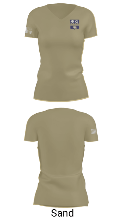 C Co 4th Battalion 17th Infantry, 7th Infantry Division 60203544 Women's Short Sleeve V-neck Shirt - 44