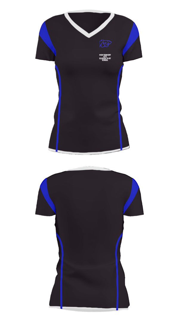 Women's Short Sleeve Vneck Shirt, Montgomery City Elementary School, Spirit Store, Teamtime, Team time, sublimation, custom sports apparel, team uniforms, spirit wear, spiritwear, sports uniforms, custom shirts, team store, custom team store, fundraiser sports, apparel fundraiser