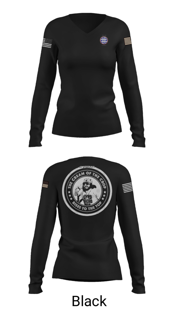 Women's Long Sleeve Vneck Shirt, 263rd QM, Army, Teamtime, Team time, sublimation, custom sports apparel, team uniforms, spirit wear, spiritwear, sports uniforms, custom shirts, team store, custom team store, fundraiser sports, apparel fundraiser