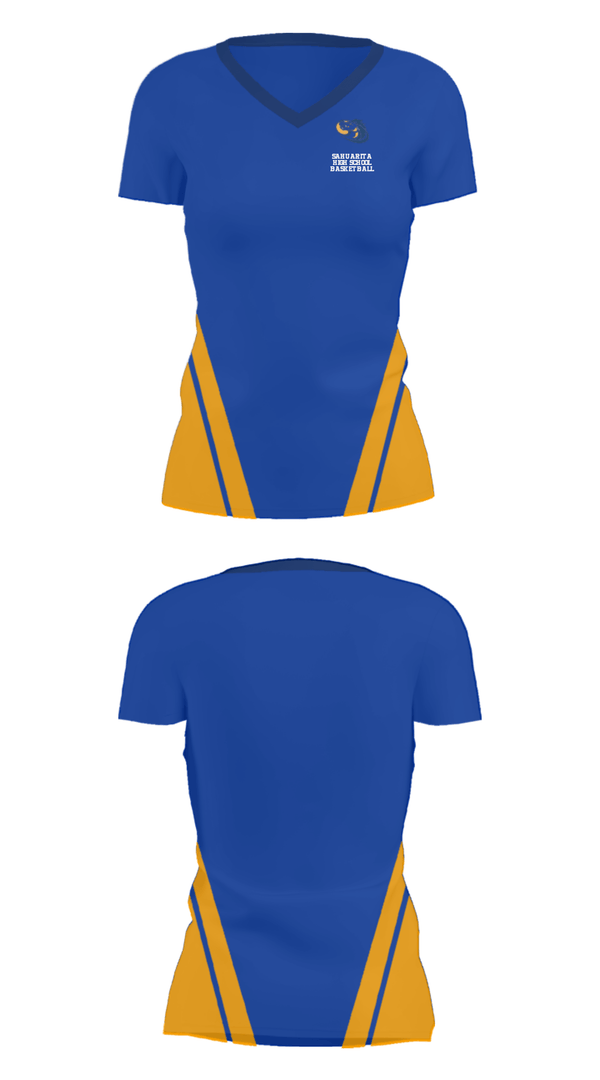 Women's Short Sleeve Vneck Shirt, Sahuarita High School Basketball, Men's Basketball, Teamtime, Team time, sublimation, custom sports apparel, team uniforms, spirit wear, spiritwear, sports uniforms, custom shirts, team store, custom team store, fundraiser sports, apparel fundraiser