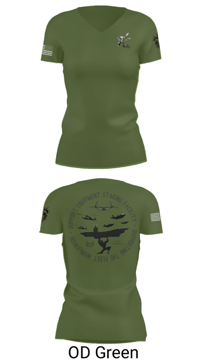 STAGING FACILITY 22010365 Women's Short Sleeve V-neck Shirt - 28