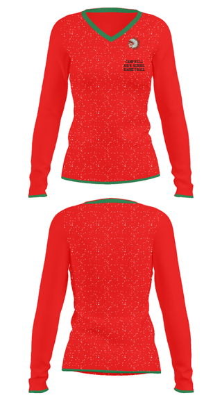 Women's Long Sleeve Vneck Shirt, Campbell High School Basketball, Men's Basketball, Teamtime, Team time, sublimation, custom sports apparel, team uniforms, spirit wear, spiritwear, sports uniforms, custom shirts, team store, custom team store, fundraiser sports, apparel fundraiser